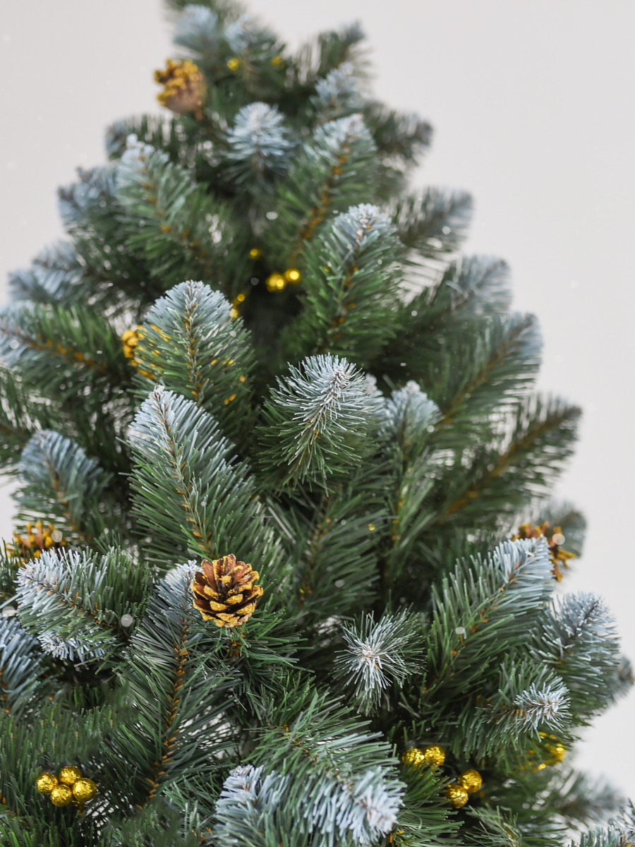 Искусственная елка пушистая со снегом YaLINKA КZ18 с золотыми шишками и жемчугом 180 см Золотой (90887676) - фото 9
