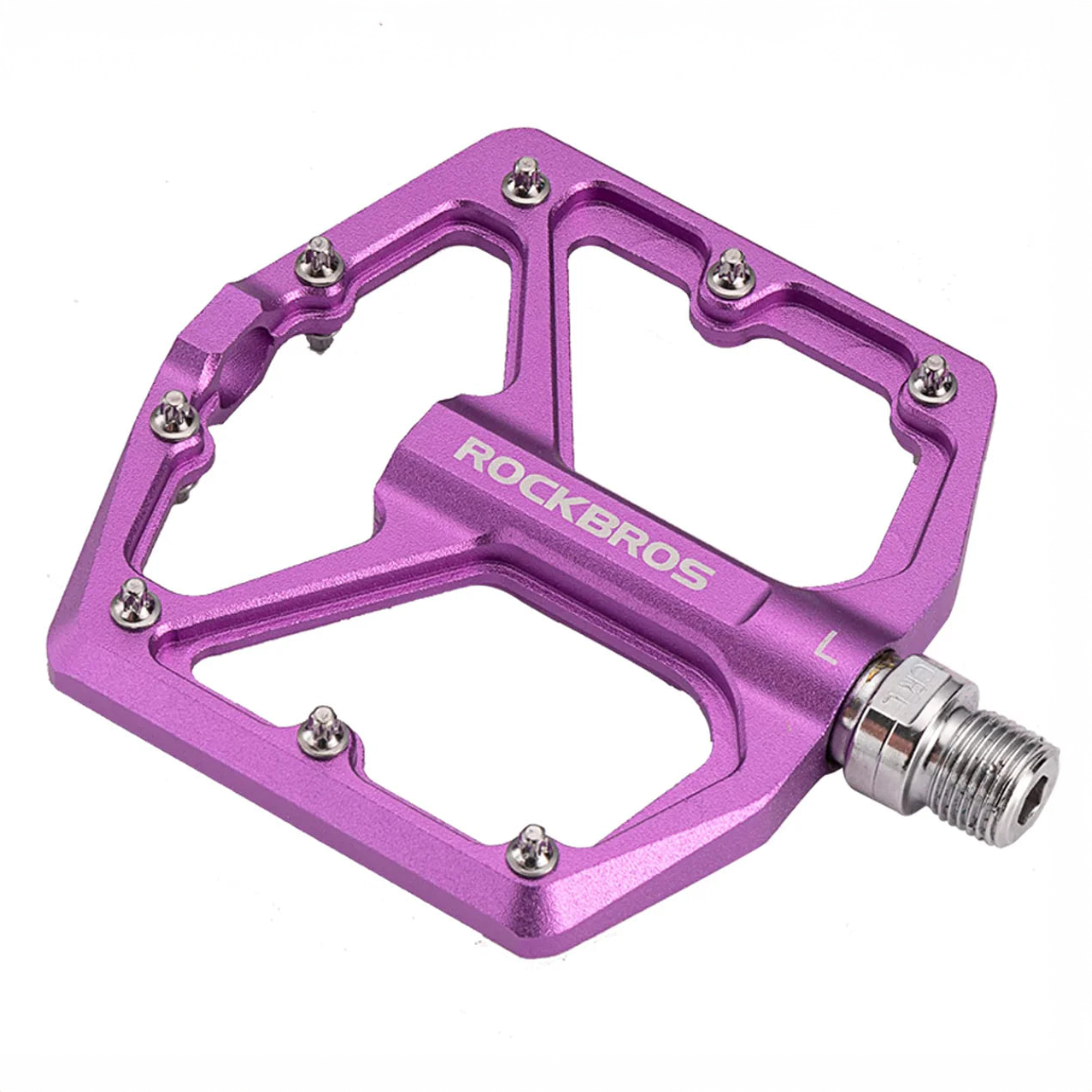 Педали велосипедные ROCKBROS K203 на промышленных подшипниках с шипами алюминиевые Purple (001143)