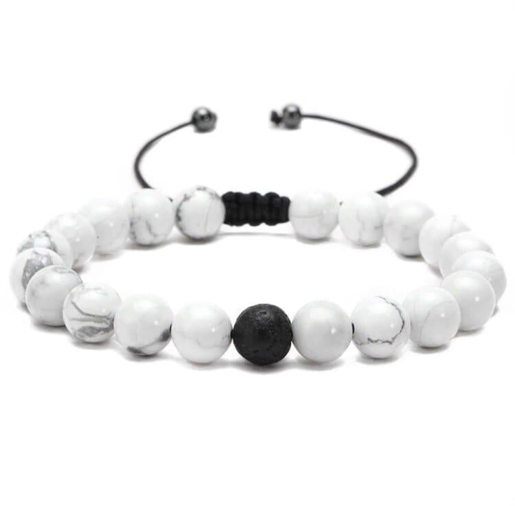 Браслет жіночий з кахолонгу та лавового каменю на затяжці р. 15 (17896862)