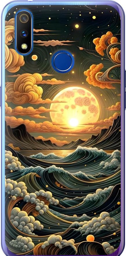 Чехол на Realme 3 Pro Арт волны (6332u-1863-42517)