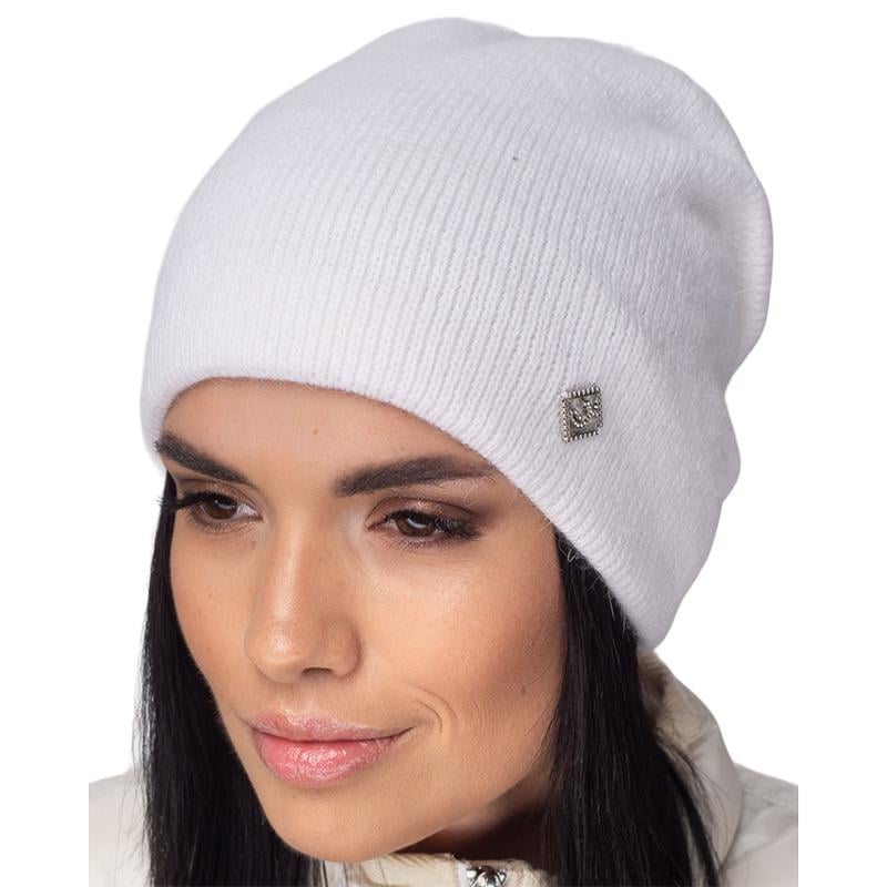 Шапка женская ангоровая ангоровая с флисом Leks Соната One size Белый (132304)