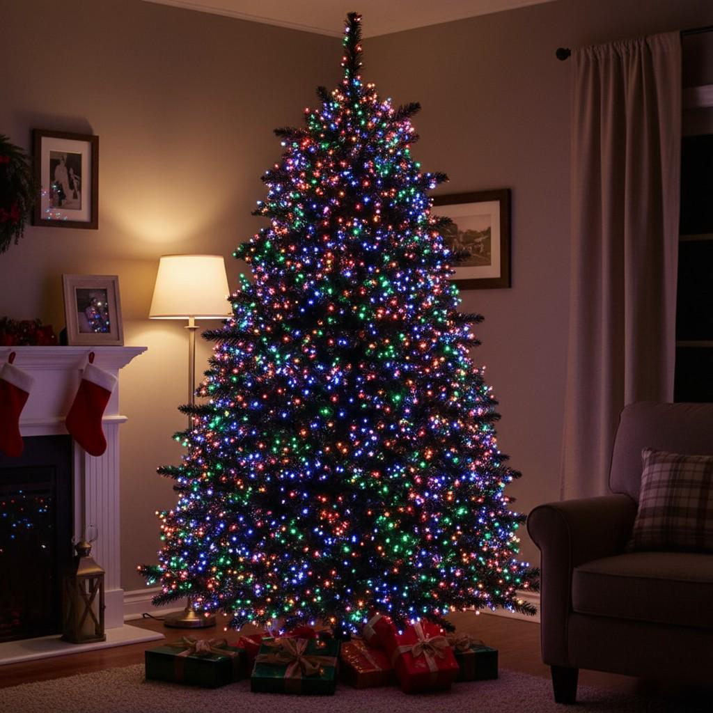 Мережева гірлянда-нитка кімнатна роса хвойна лапа 50 м 1500 LED світлодіодів Білий/Мультиколір (D1500L50MWML) - фото 5 Мережева гірлянда-нитка кімнатна роса хвойна лапа 50 м 1500 LED світлодіодів Білий/Мультиколір (D1500L50MWML) - фото 5