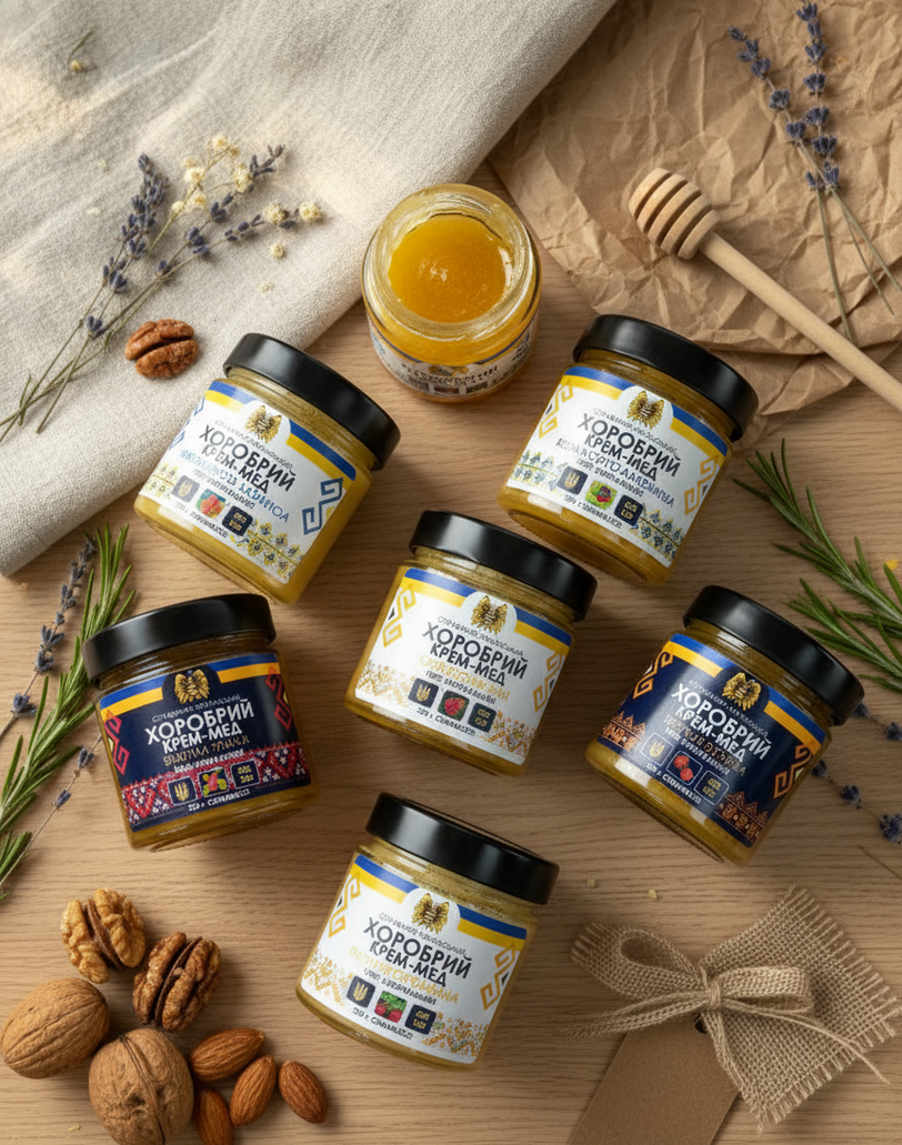 Дегустаційний набір крем-медів Brave Honey 7x320 г (brv-7x320)
