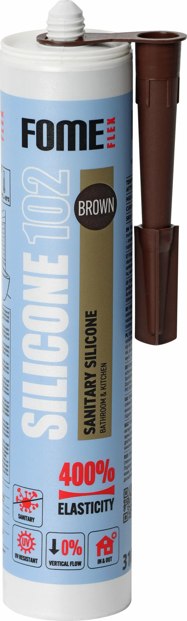 Герметик силіконовий санітарний Fome Flex 102 310 мл Brown (01-4-1-105) Герметик силіконовий санітарний Fome Flex 102 310 мл Brown (01-4-1-105)