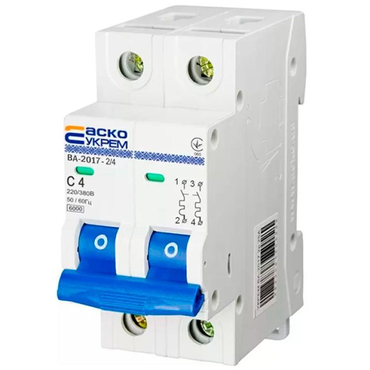 Автоматический выключатель АСКО-УКРЕМ ВА-2017 4А C 2 полюса (2348871687)