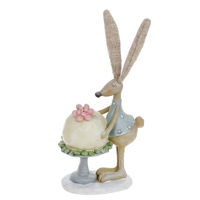 Фигурка декоративная Flora Зайка с тортом 22,5 см (42076)