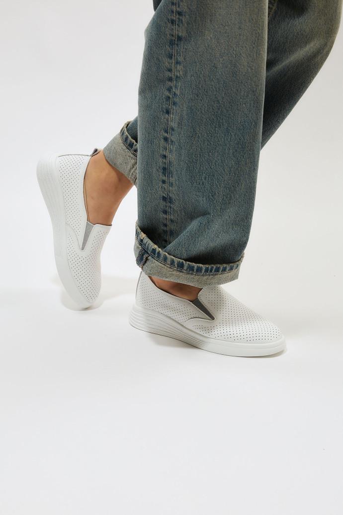 Мокасины женские ALLSY кожаные р. 41 Белый (195360) - фото 3