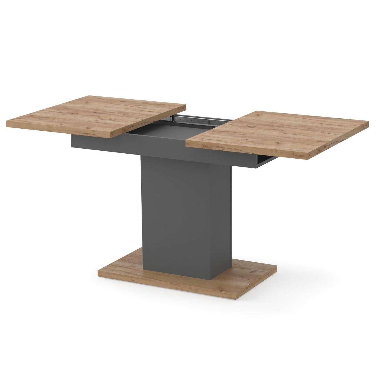 Обідній стіл Neman Greys розсувний 1150/110х675х750 см Дуб крафт золотий/Графіт (27451358) - фото 2 Обідній стіл Neman Greys розсувний 1150/110х675х750 см Дуб крафт золотий/Графіт (27451358) - фото 2