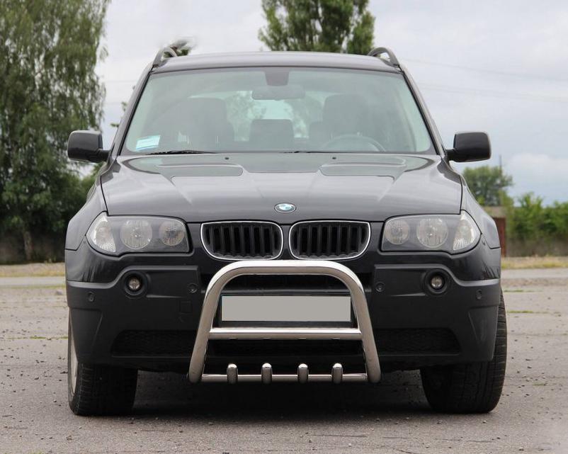 Кенгурятник QT006 60 мм CAN для BMW X3 E-83 2003-2010 гг. нержавеющая сталь Хром