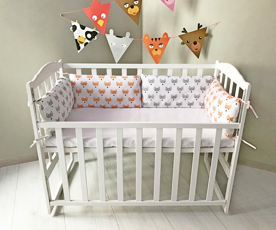 Бортики на 3 стороны кроватки Lamon Foxes (Lam101180)