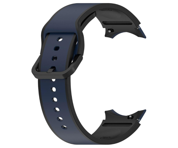 Ремешок силиконовый Silicone Dual Color для смарт-часов Samsung Galaxy Watch 6/5/4 22 мм Черно-синий Ремешок силиконовый Silicone Dual Color для смарт-часов Samsung Galaxy Watch 6/5/4 22 мм Черно-синий