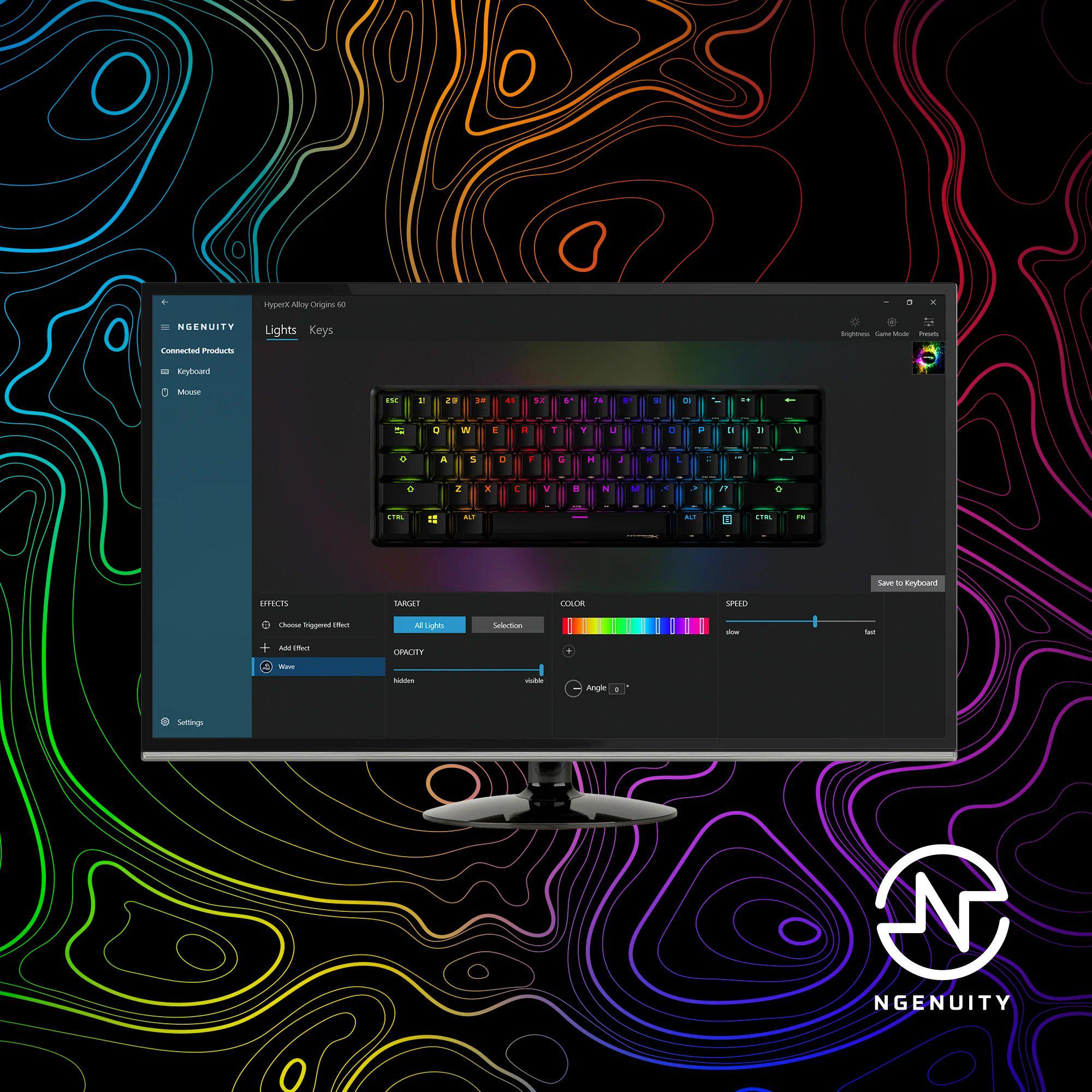 Клавиатура механическая HyperX Alloy Origins 60 проводное подключение USB 1,8 м RGB-подсветка Черный (627058) - фото 6 Клавиатура механическая HyperX Alloy Origins 60 проводное подключение USB 1,8 м RGB-подсветка Черный (627058) - фото 6