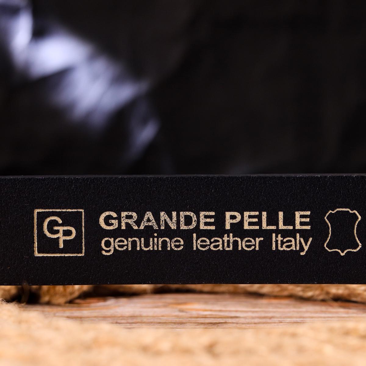 Ремінь чоловічий брючний Grande Pelle Leather Belt 21450 шкіряний Синій - фото 7