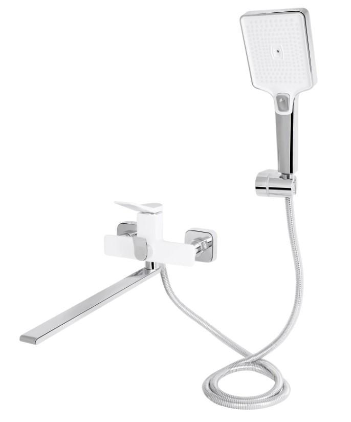 Смеситель для ванной Qtap Presto с душевым гарнитуром Chrome/White (QTPRE2601CRW45578) Смеситель для ванной Qtap Presto с душевым гарнитуром Chrome/White (QTPRE2601CRW45578)