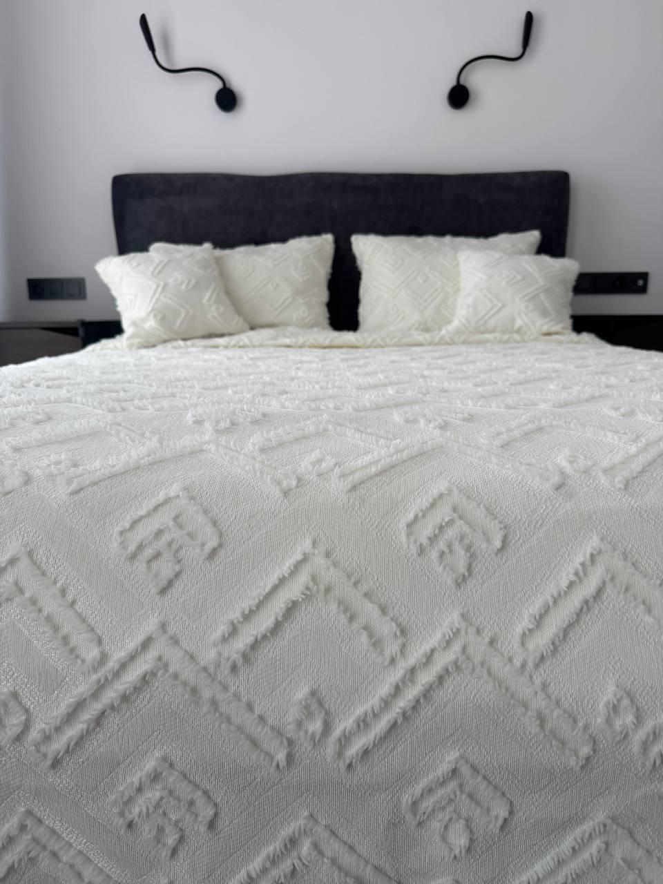 Покривало Бйорк 140x250 см Молочний (23743-2-140х250cm) - фото 2 Покривало Бйорк 140x250 см Молочний (23743-2-140х250cm) - фото 2