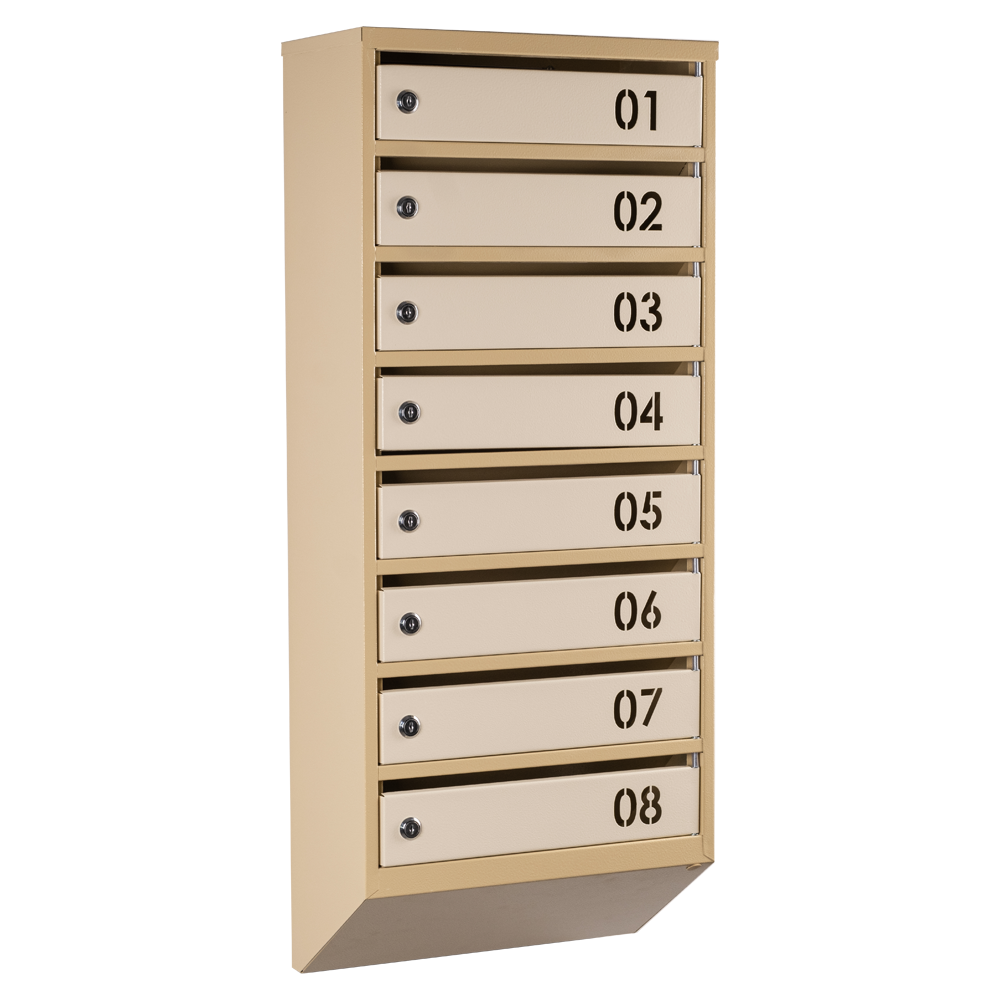 Почтовый ящик многосекционный ЯП08В 8-ячеек с замками Бежевый (21005240)