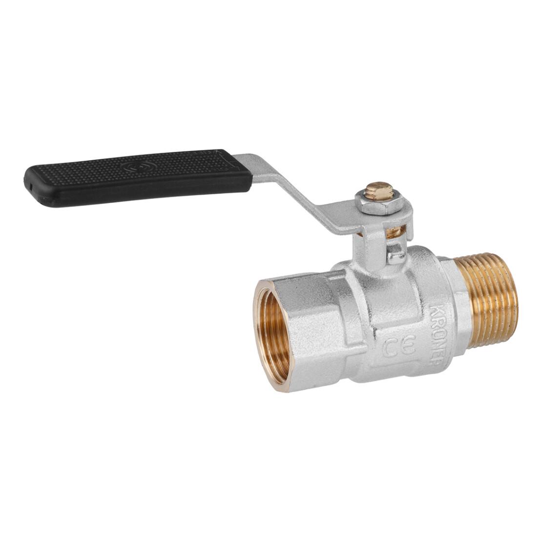 Кран кульовий Kroner ВЗ PN40 1" ручка/нікельований (CV033219) - фото 3 Кран кульовий Kroner ВЗ PN40 1" ручка/нікельований (CV033219) - фото 3