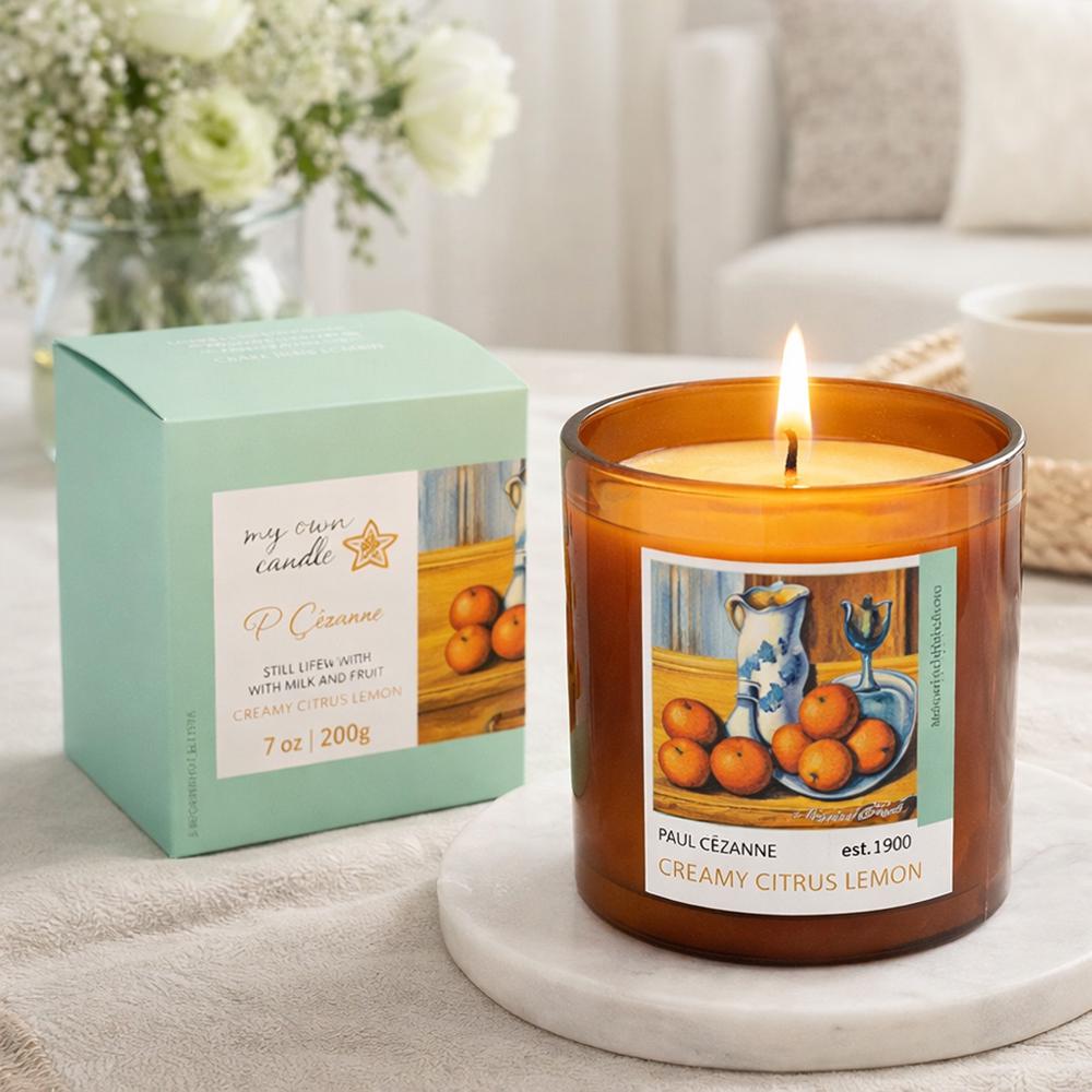 Аромасвеча в стеклянном стакане с крышкой Paul Cézanne Creamy Citrus Lemon 460 г 9x7 см (37-paul-124649)