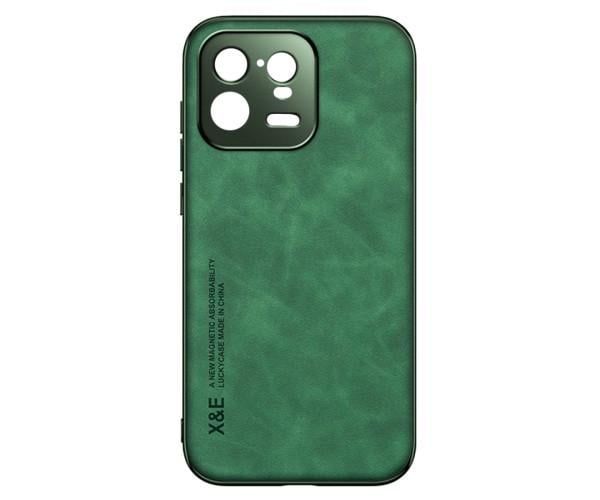 Кожаный чехол - накладка X&E с металлической вставкой для Xiaomi 13 Pro Зеленый
