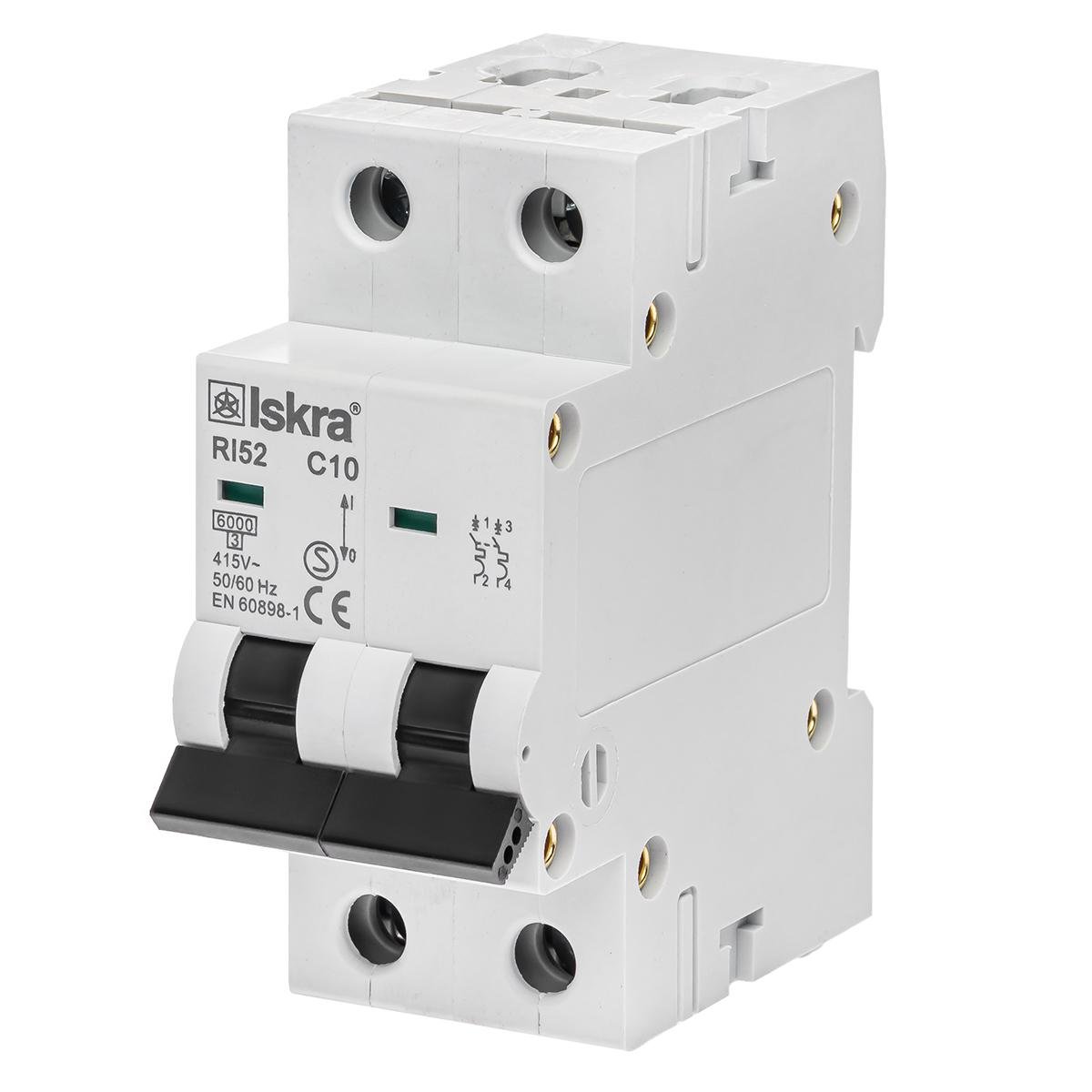 Автоматический выключатель 10A 2P 6kА C ISKRA RI52C10A (786091119000)