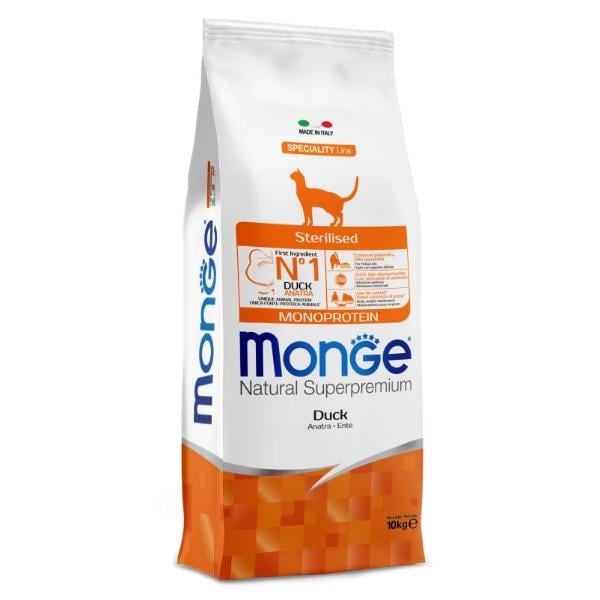 Корм для кошек сухой Monge Cat Sterilised с уткой 10 кг (000025741)