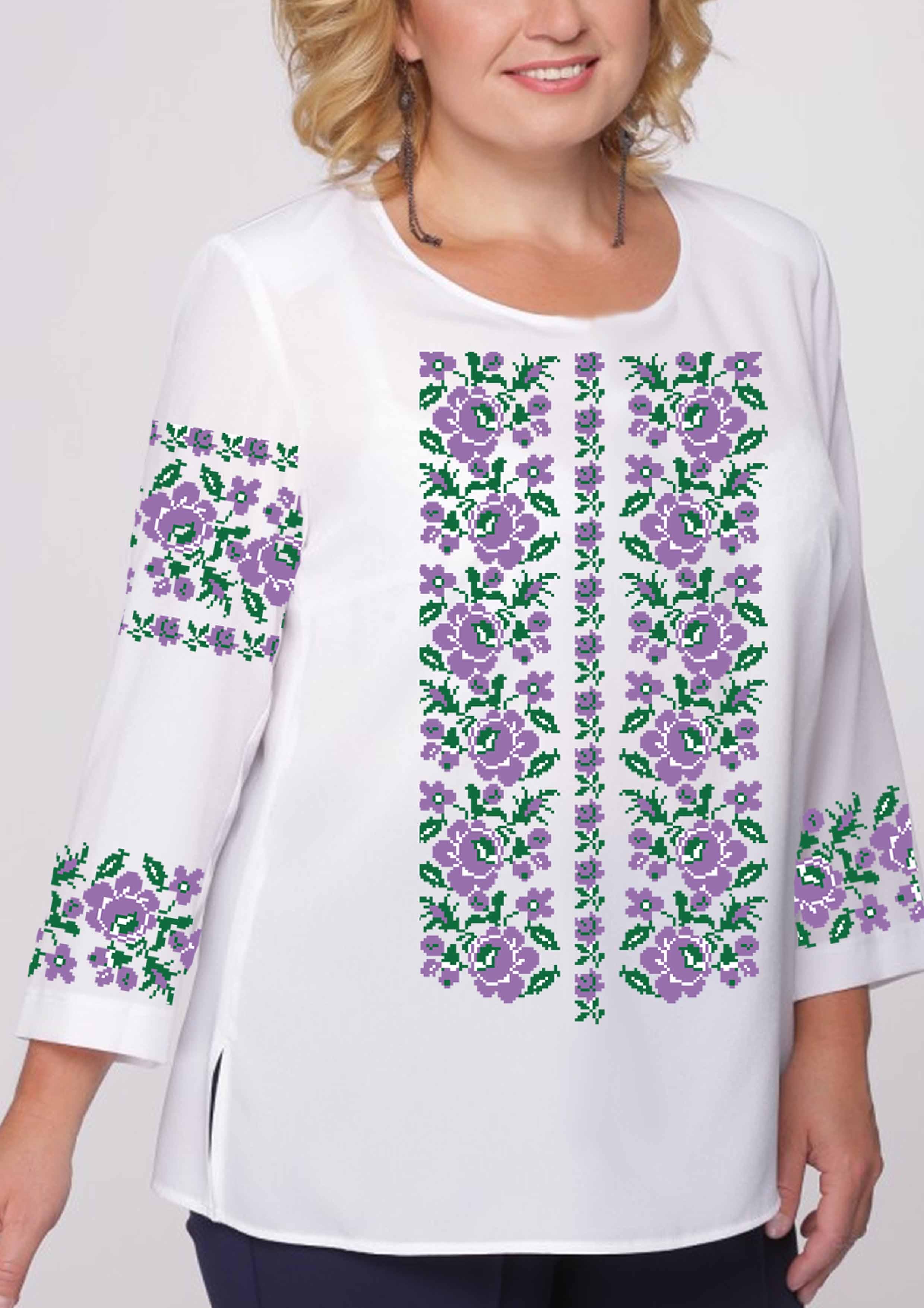 Заготовка для вышивки нитями или бисером рубашка СЖ-414 домотканое полотно