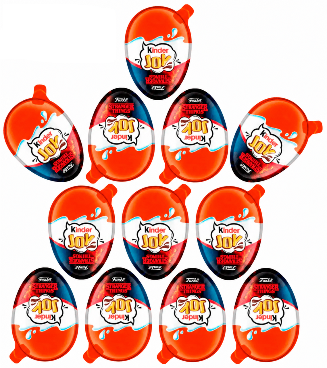 Комплект шоколадных яиц Kinder Joy Funko Netflix Stranger Things 12 шт. по 20 г (3037315076)