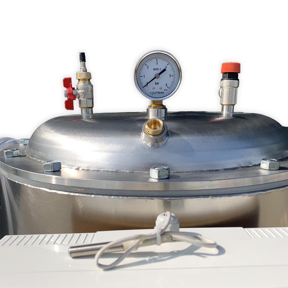 Автоклав промышленный UTEHO А100 Пром водяное охлаждение 380 В 130 л 100 банок/0,5 л (842703025) - фото 4 Автоклав промышленный UTEHO А100 Пром водяное охлаждение 380 В 130 л 100 банок/0,5 л (842703025) - фото 4