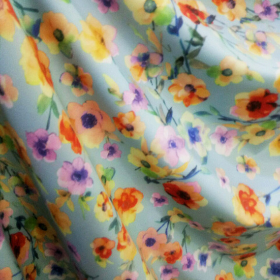 Ткань плательная IDEIA Супер Софт V-173/2 полевой цветок 1,5 м Ментоловый (2200004097114)