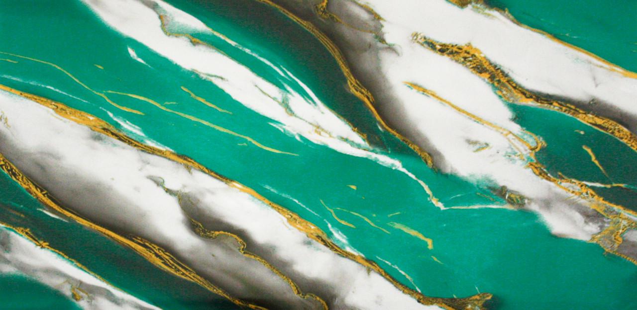 Панель самоклеюча глянцева РЕТ під колір структури 600х300х2,5 мм Насичений глибокий м'ятно-бірюзовий (VN3-116)