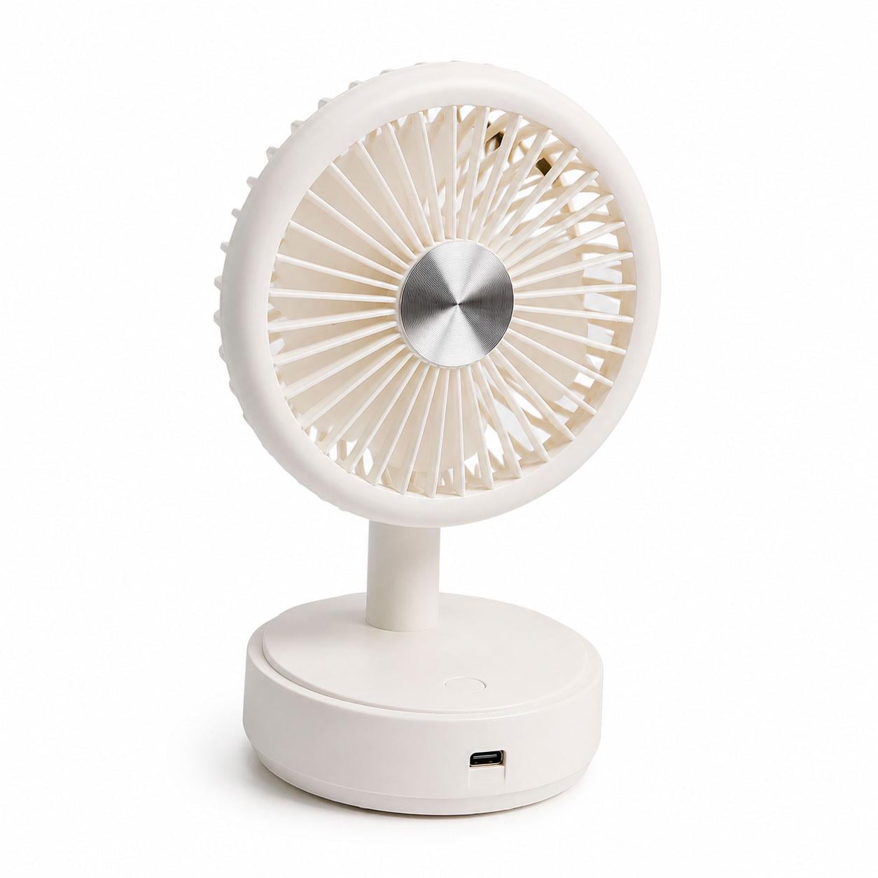 Вентилятор мини настольный Table Mini Fan аккумуляторный портативный Белый (1011155-White-1)
