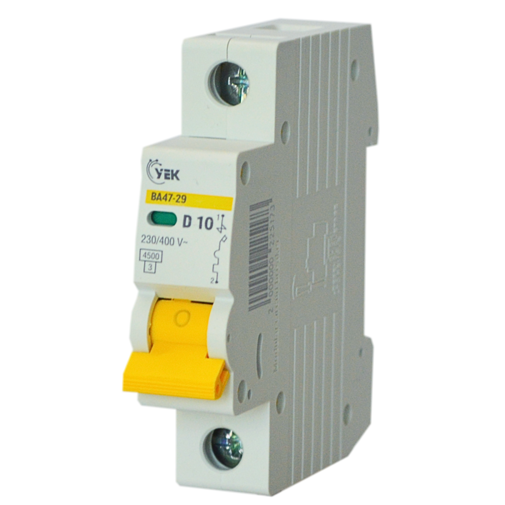 Вимикач автоматичний УЕК ВА47-29 1P 10A 4,5кА D (MVA20-1-010-DU)