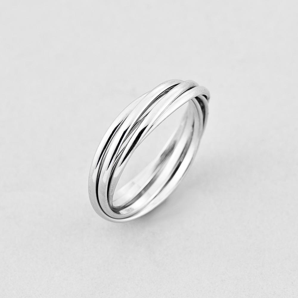 Серебряное кольцо Minimal Сплетение Линий р. 17 (510373-17)