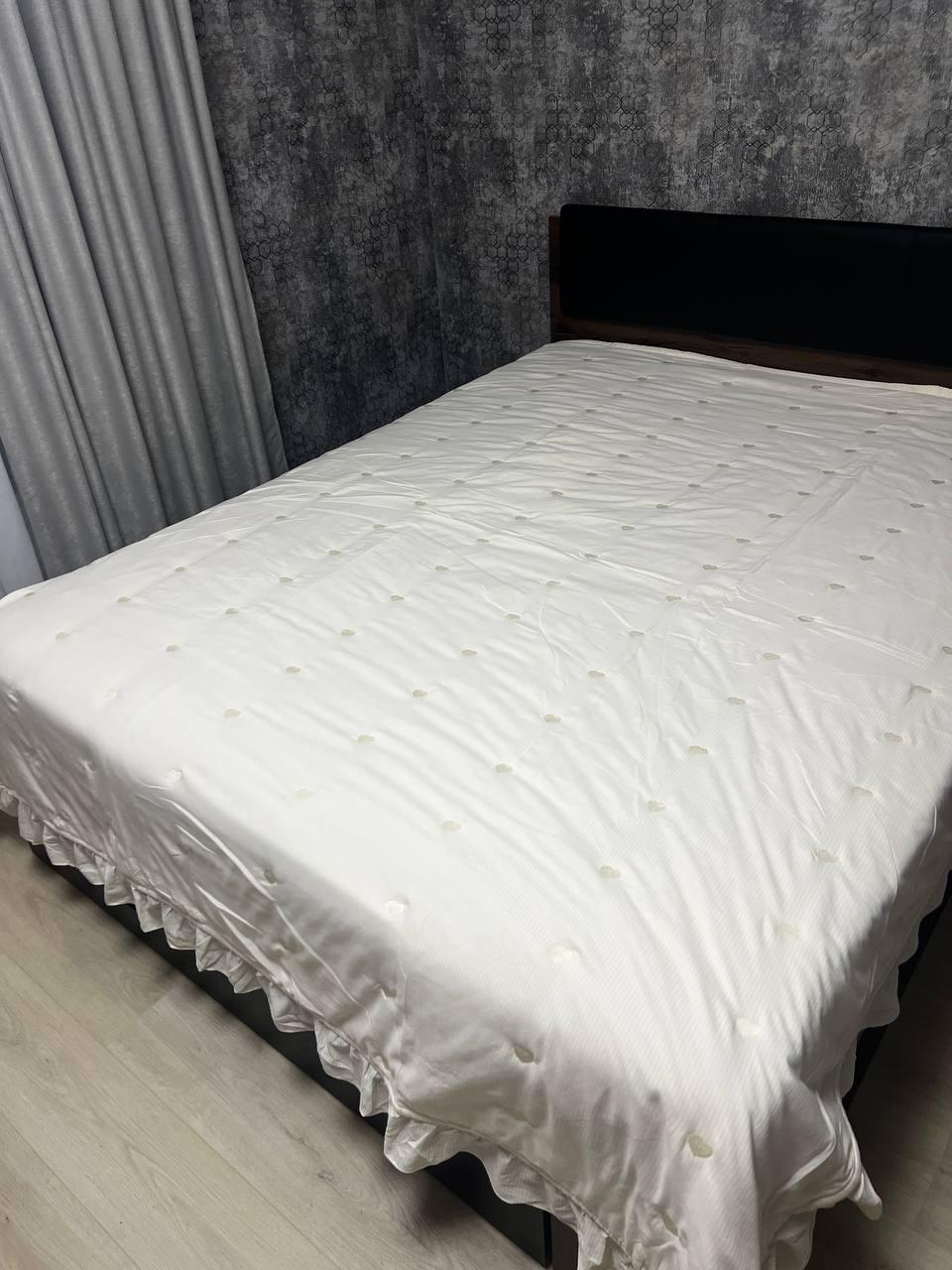 Покривало бавовняне на диван двоспальне 200х200 см Білий (П4К-rai-pokruvalo-001-02)