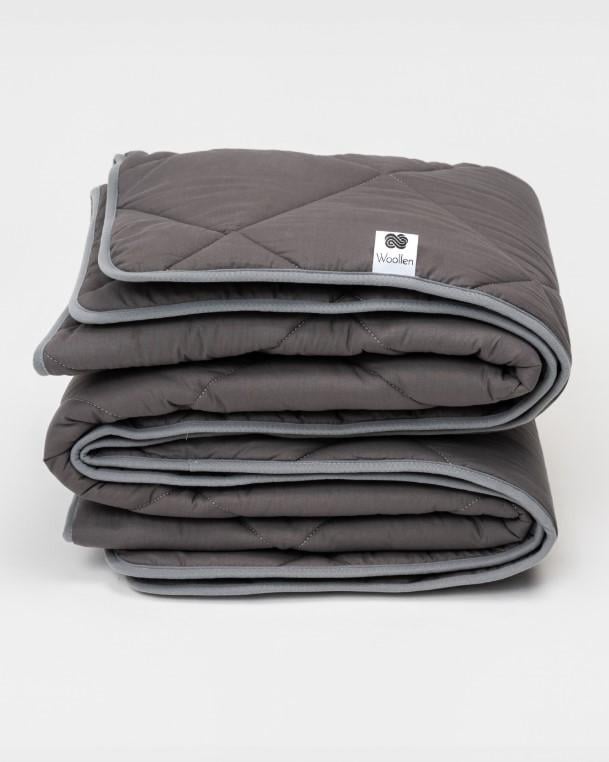 Одеяло из овечьей шерсти мериносов MERINO всесезонное поплин 140х200 см Графитовый (HLZ246PG)