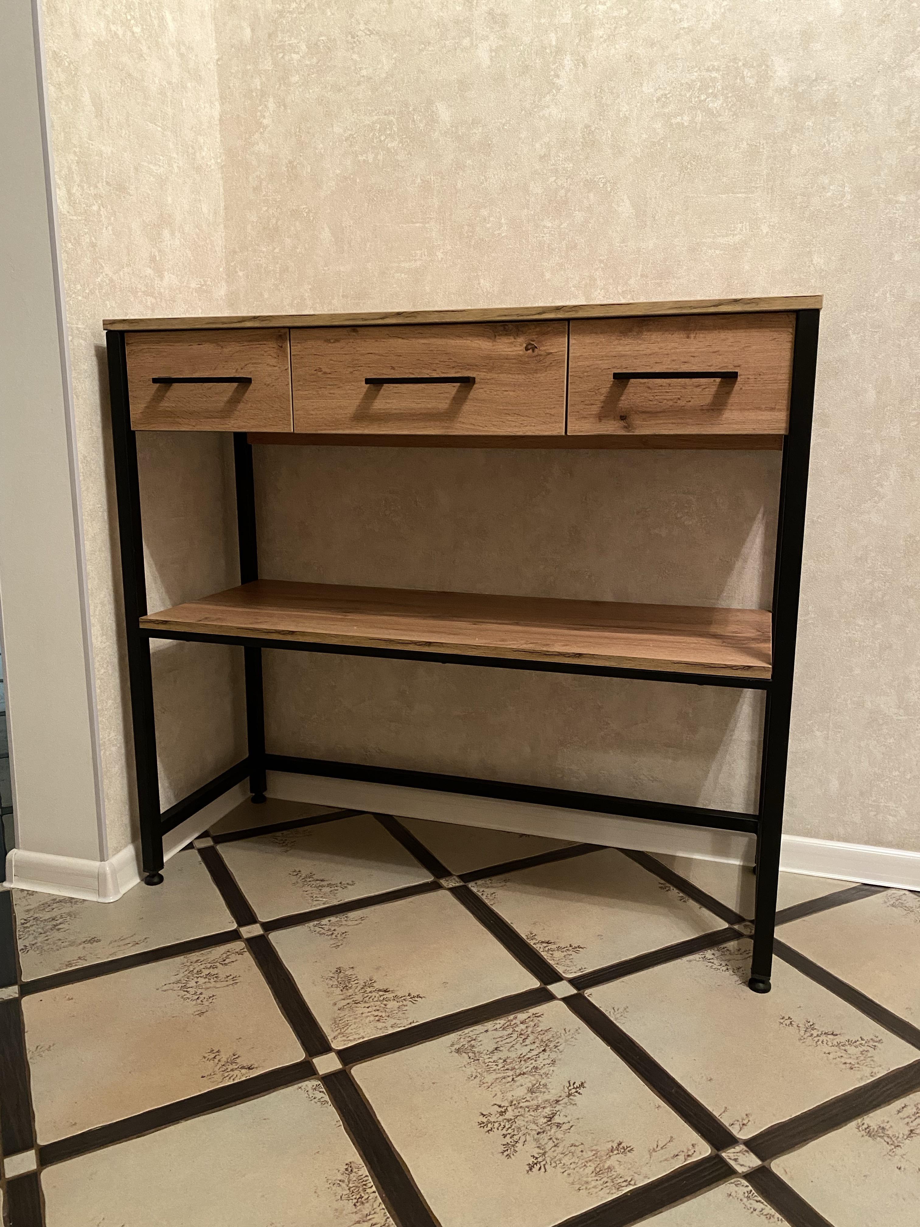 Консольный столик из металла и ЛДСП K04-ML 900х1000х370 мм