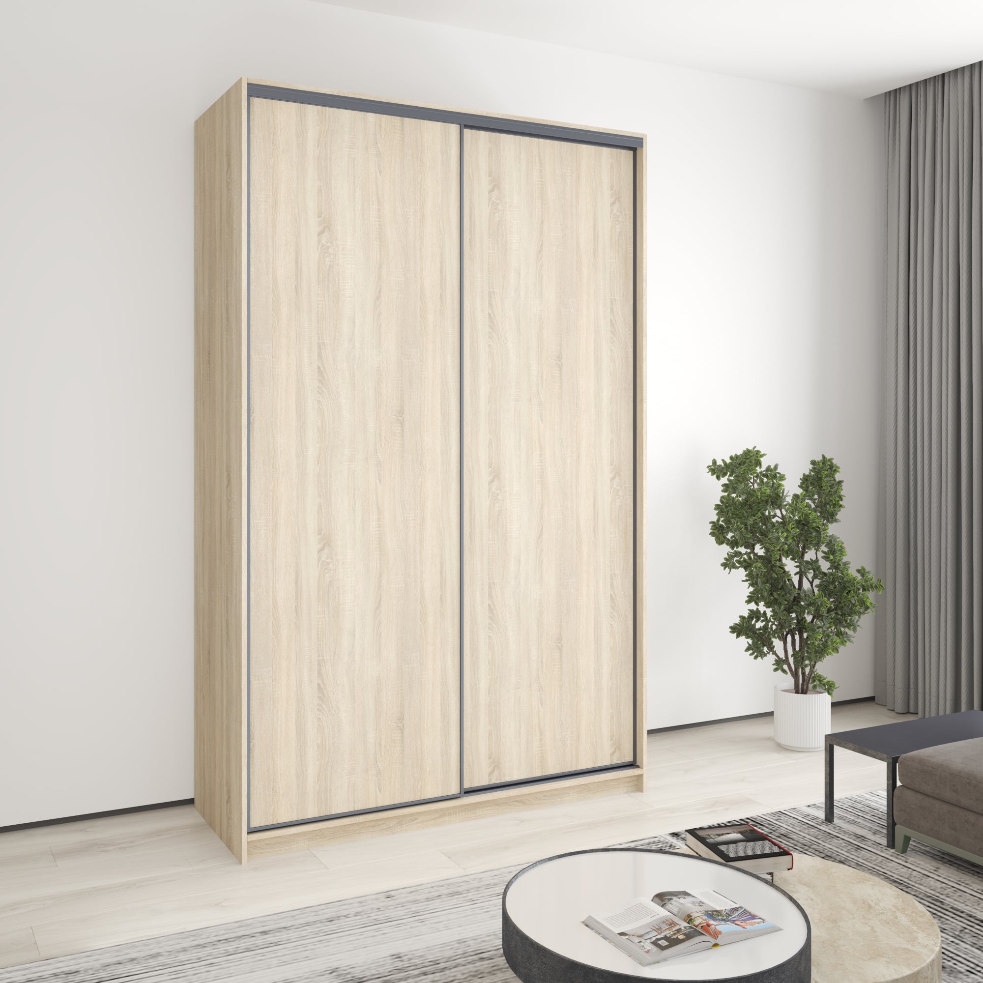 Шкаф-купе двухдверный Mebel Star Бавария MBS-4392 150х60х240 см Дуб сонома (1005538)