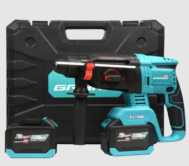 Перфоратор акумуляторний Grand ПА-20/26 BL 20В 6Ah безщітковий SDS+ 4 режими роботи 2 акумулятори/кейс (GRPA20/26BL) - фото 7 Перфоратор акумуляторний Grand ПА-20/26 BL 20В 6Ah безщітковий SDS+ 4 режими роботи 2 акумулятори/кейс (GRPA20/26BL) - фото 7