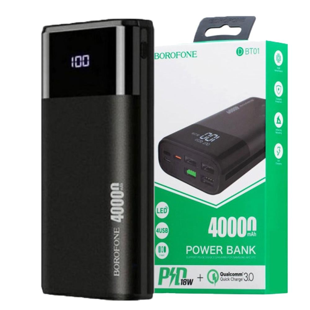 Портативний зарядний пристрій Borofone DBT01 PD 40000 mAh Чорний (ULT-6036914) - фото 4