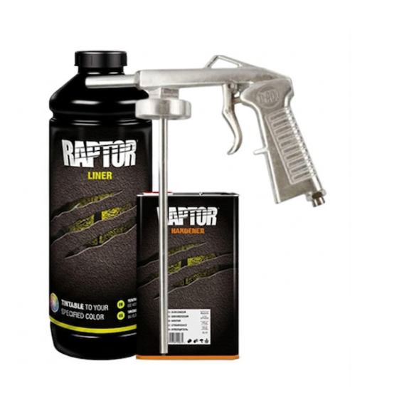 Защитное покрытие повышенной прочности и краскопульт RAPTOR King of Tough 1 л
