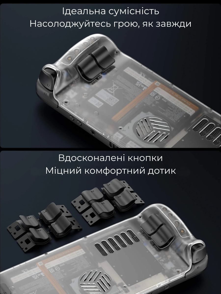 Задняя панель с дополнительной вентиляцией JSAUX для Steam Deck LCD & OLED PC0106D Прозрачный (6126755803426) - фото 3