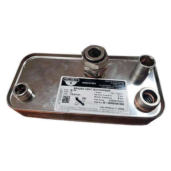 Теплообменник пластинчатый ГВС Zilmet 13 пластин для газового котла Immergas Mini 17B1951301 (00000063317)