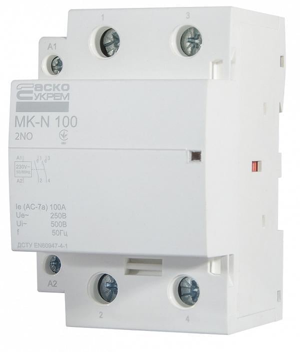 Контактор модульний АСКО-Укрем MK-N 2P 100A 2NO 220V (A0040030038) - фото 3 Контактор модульний АСКО-Укрем MK-N 2P 100A 2NO 220V (A0040030038) - фото 3