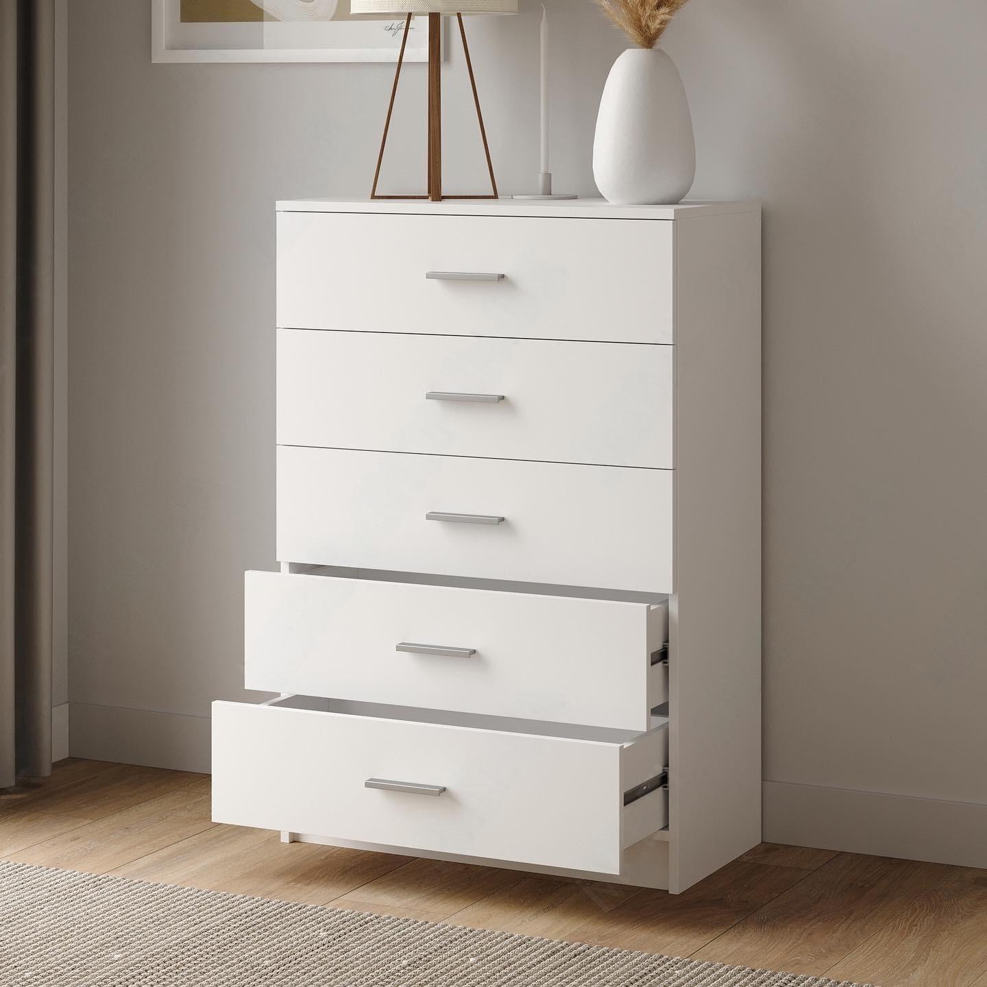 Комод на 5 ящиков K-08 710x350x1060 мм Белый - фото 2