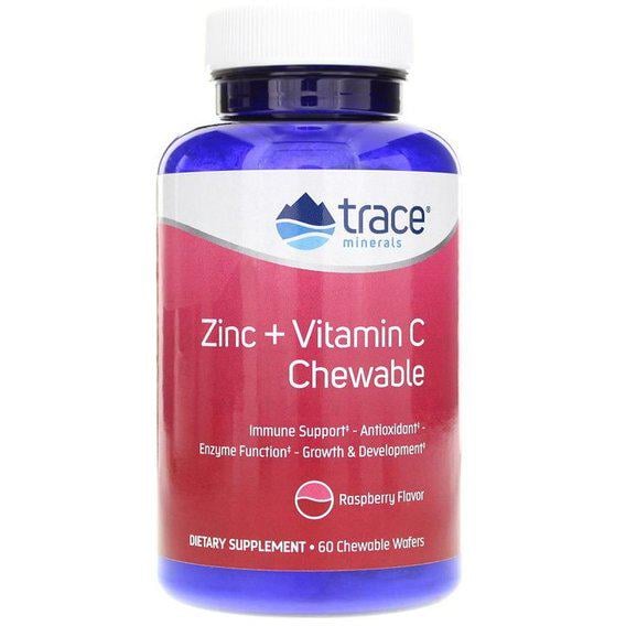 Микроэлемент Цинк Trace Minerals Zinc + Vitamin C Chewables 60 Chewable Wafers Raspberry (TMR-00497) Микроэлемент Цинк Trace Minerals Zinc + Vitamin C Chewables 60 Chewable Wafers Raspberry (TMR-00497)
