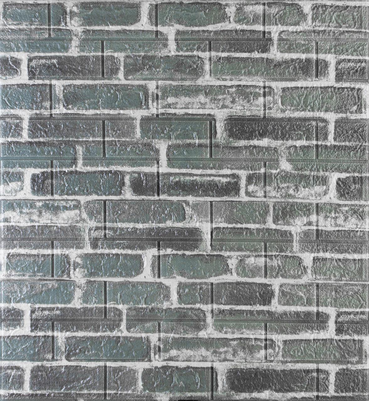 Панель самоклеюча 3Д Катеринославська цегла 700х770х3 мм Сірий