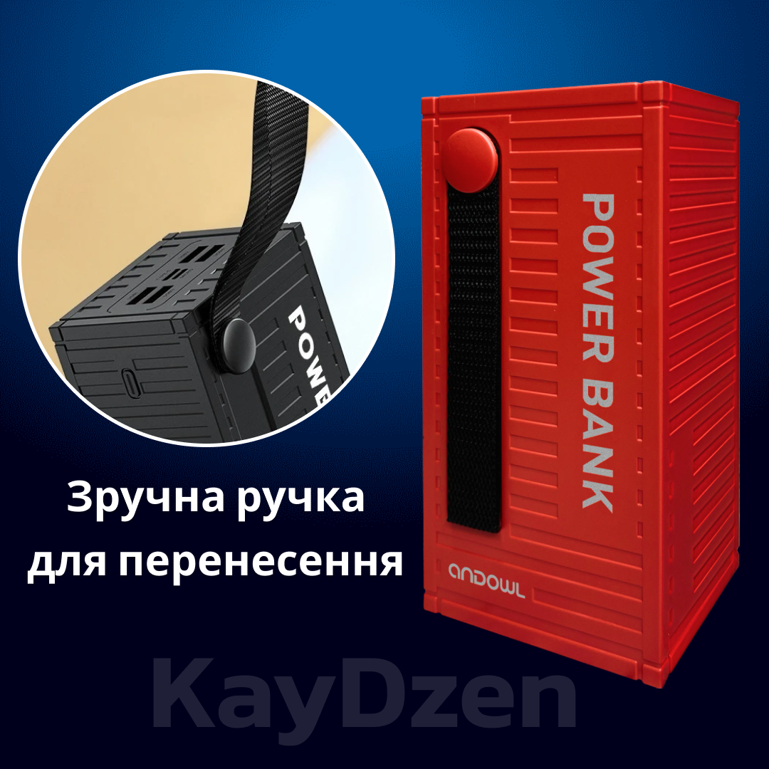 Повербанк Andowl Q-CD4000 40000 mAh швидка зарядка QC3.0 PD30W Червоний (0c3fc02a) - фото 5