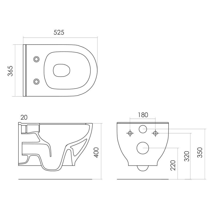 Унітаз підвісний Imprese Labe i11514 безобідковий із сидінням з мікроліфтом (271460) - фото 2