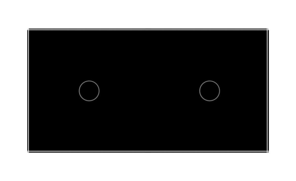 Сенсорный радиоуправляемый диммер Livolo 2 сенсора стеклянный Черный (VL-C701DR/C701DR-12)