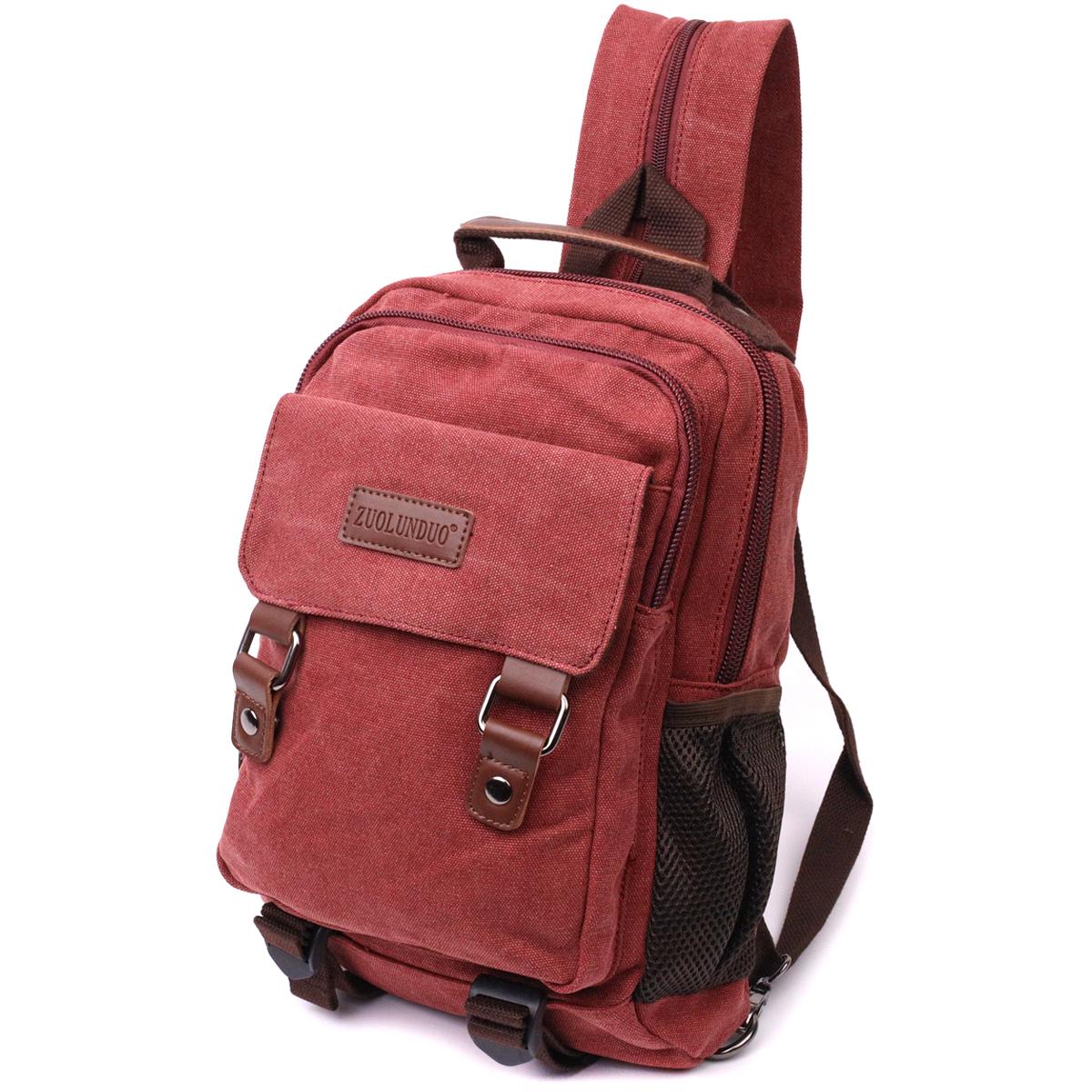 Городской рюкзак Vintage Backpack 22170 с уплотненной спинкой и отделением для планшета Бордовый